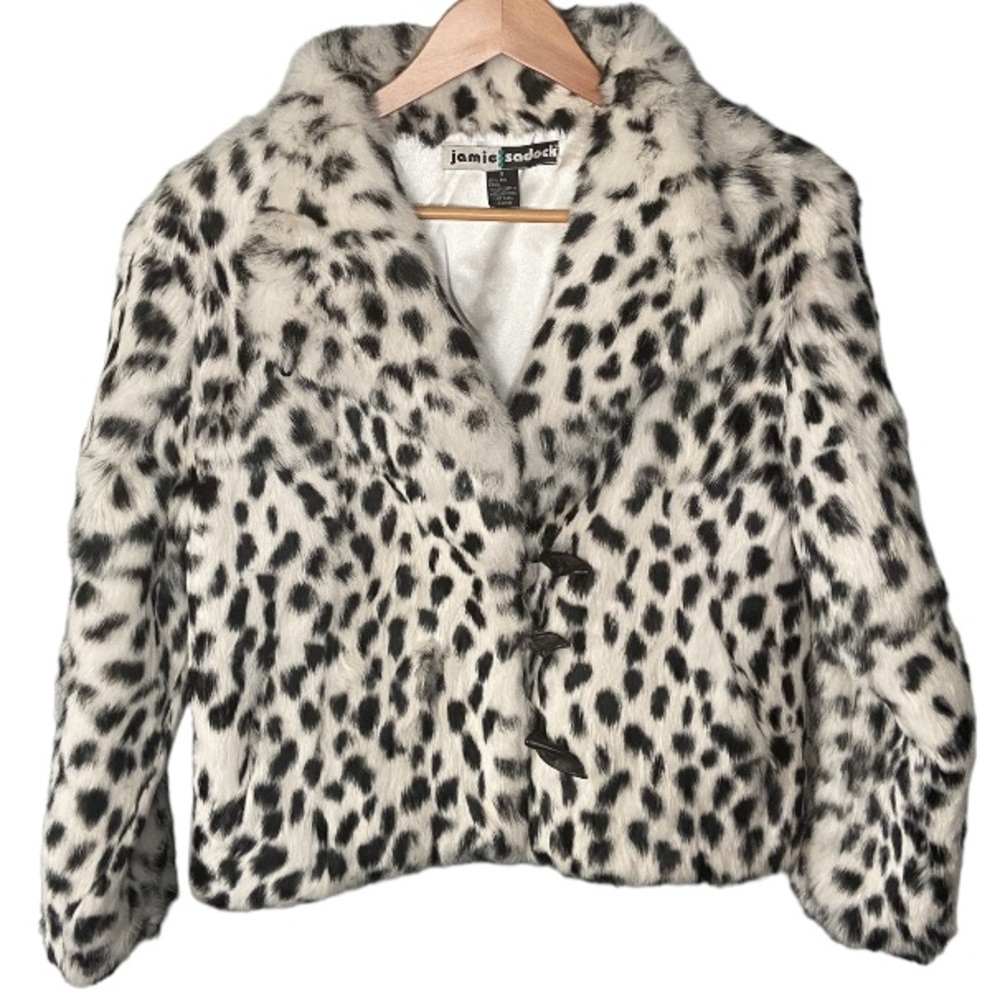 Jamie Sadock Fur Dalmatian Print Coat